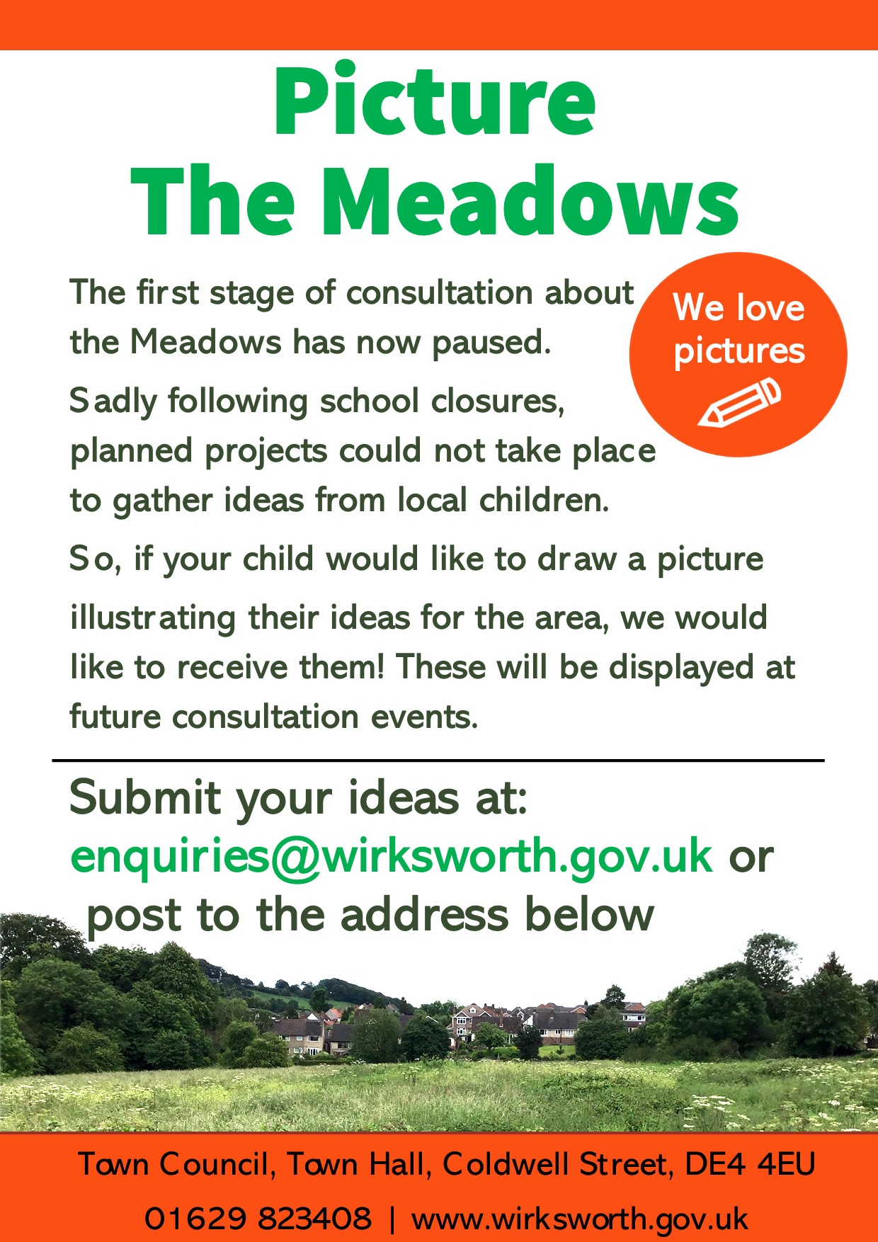 Poster asking children for Meadows deisgns
