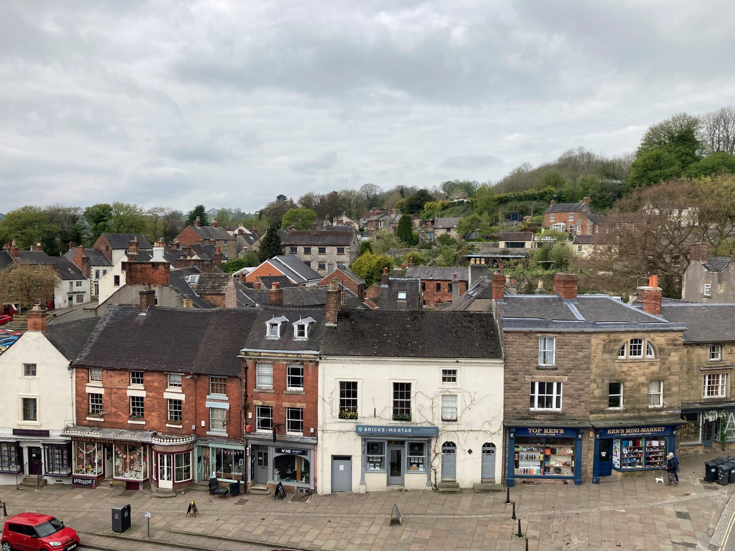 Marketplace shops seen from the tower